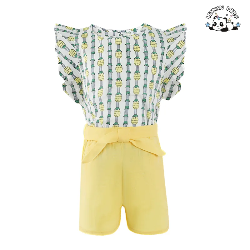 LEZONKIDS - Roupas infantis por atacado sem mangas com estampa de abacaxi para meninas